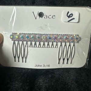 Silver Rhinestone Hair Comb Accessory